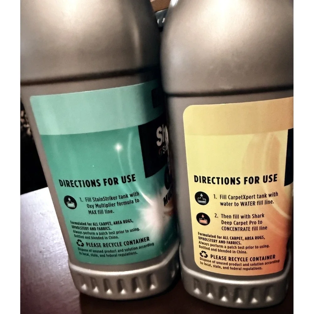 Shark Carpet Cleaner Solution Lot‎ Oxy Multiplier 16oz + Deep Clean Pet 12oz